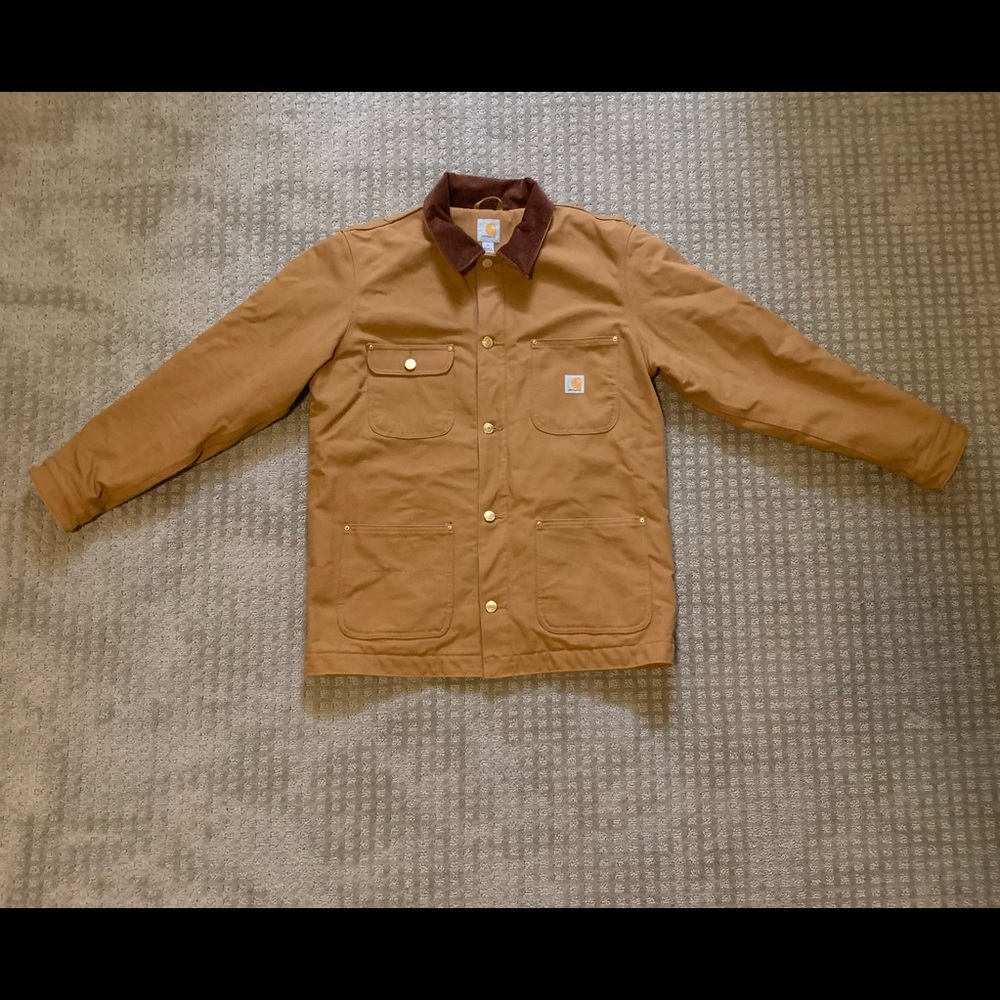 Vintage Carhartt Blanket Lined Corduroy Collar Jacket Heavy Canvas